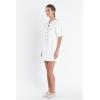English Factory Women’s Laced Up Puffed Sleeve Mini Dress(Off-white)