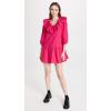 English Factory Women’s Long sleeves V Ruffled Mini Dress(Berry)