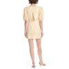 English Factory Women’s Metallic Plaid Mini Dress with Back Buttons, Yellow, L
