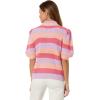 English Factory Women’s Stripe Mock Neck Sweater(Red Multi)