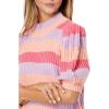 English Factory Women’s Stripe Mock Neck Sweater(Red Multi)