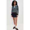 English Factory Women’s Striped Collared Sweater(Dark Brown/Light Blue)