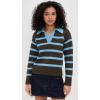 English Factory Women’s Striped Collared Sweater(Dark Brown/Light Blue)