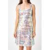 English Factory Women’s Striped Woven A-Line Mini Dress with Sequins, Pink, S