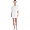 English Factory Women’s Laced Up Puffed Sleeve Mini Dress(Off-white)