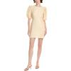 English Factory Women’s Metallic Plaid Mini Dress with Back Buttons, Yellow, L