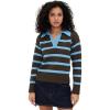 English Factory Women’s Striped Collared Sweater(Dark Brown/Light Blue)