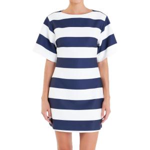 English Factory Women’s Bold Stripe Mini Dress(Off White/Navy)