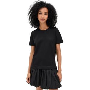 English Factory Women’s Bubble Mixed Media Mini Dress(Black)