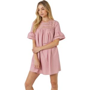 English Factory Women’s Lace Detail Mini Dress(Dusty Pink)