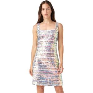 English Factory Women’s Striped Woven A-Line Mini Dress with Sequins, Pink, S