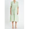 English Factory Print V Neck Midi Dress, Chartreuse, L
