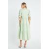 English Factory Print V Neck Midi Dress, Chartreuse, L