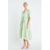 English Factory Print V Neck Midi Dress, Chartreuse, L