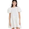 English Factory Women’s Back Tie Jacquard Puff Dress(White)