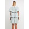 English Factory Women’s Gingham Print Tiered Midi Dress, Green/White, M