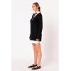 English Factory Women’s Mixed Media Cable Knit Sweater Dress(Black)