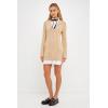 English Factory Women’s Mixed Media Cable Knit Sweater Dress(Oatmeal)
