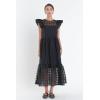 English Factory Women’s Organza Midi Dress(Black)