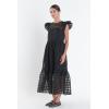 English Factory Women’s Organza Midi Dress(Black)