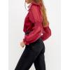 English Factory Women’s Organza Mixed Smocked Detail Long Sleeve Top(Wine)