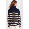 English Factory Women’s Striped Half-Zip Sweater(Navy/Camel)