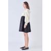 English Factory Women’s Textured Baby Doll Dress(Ivory/Black)