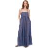 English Factory Women’s Big Stripe Maxi Dress(Blue/Brown Stripe)