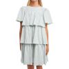 English Factory Women’s Gingham Print Tiered Midi Dress, Green/White, M