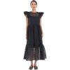 English Factory Women’s Organza Midi Dress(Black)