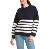 English Factory Women’s Stripe Round Neck Sweater, Navy/White, L