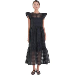 English Factory Women’s Organza Midi Dress(Black)