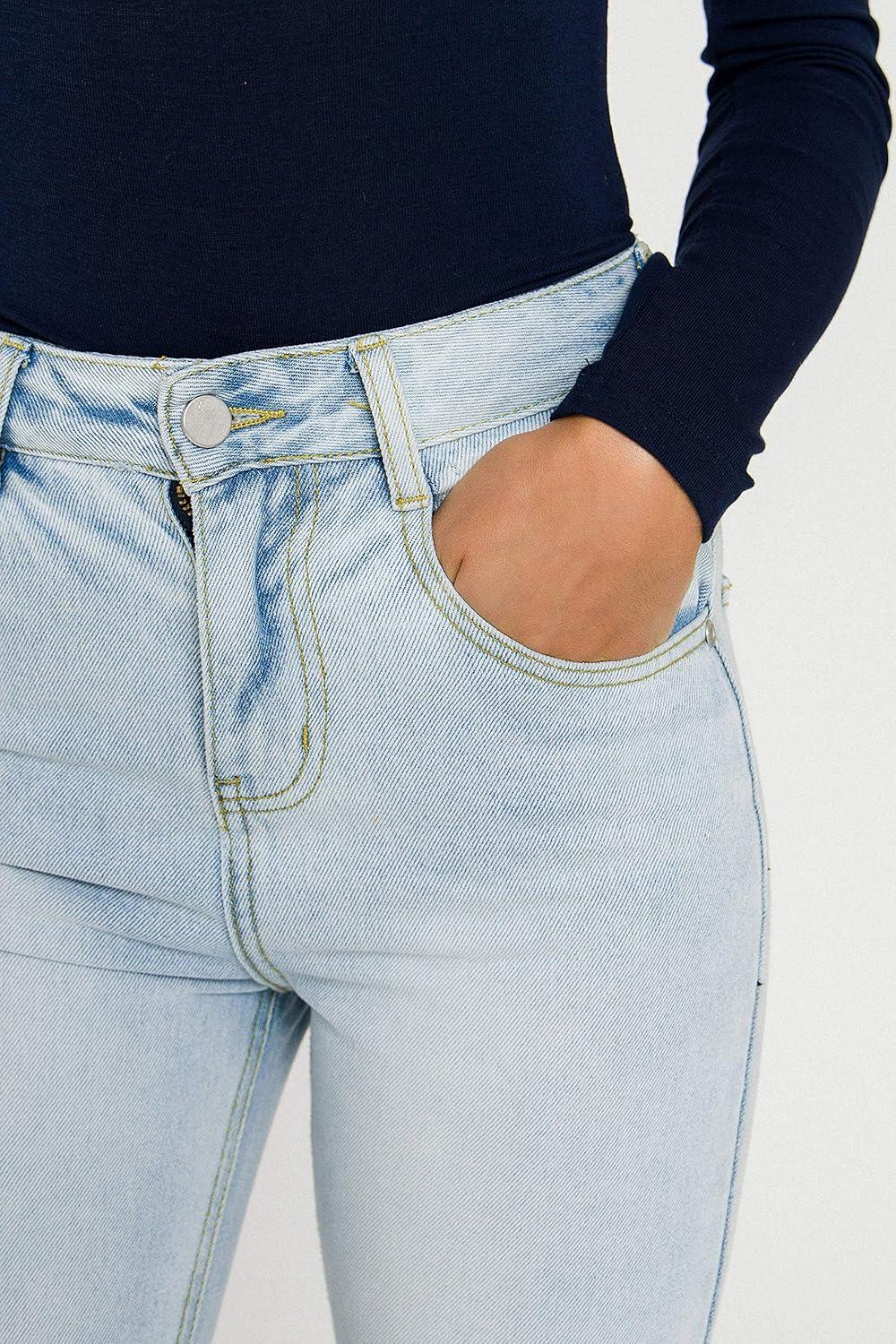 image:imageEnglish Factory Womens Destroyed Mom Jeans Denim
