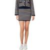 English Factory Women’s Knit Striped Mini Skirt(Navy)