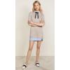 English Factory Women’s Combo Shirtdress, Taupe/Oxford Blue, S