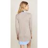 English Factory Women’s Combo Shirtdress, Taupe/Oxford Blue, S