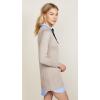 English Factory Women’s Combo Shirtdress, Taupe/Oxford Blue, S