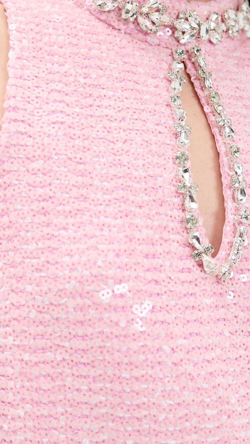 image:imageEnglish Factory Womens Rhinestone Mini Tweed DressPink