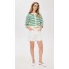English Factory Women’s Knit Striped Sweater Cardigan(White/Green)