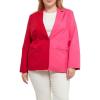 English Factory Women’s Color Block Blazer Red Fuchsia