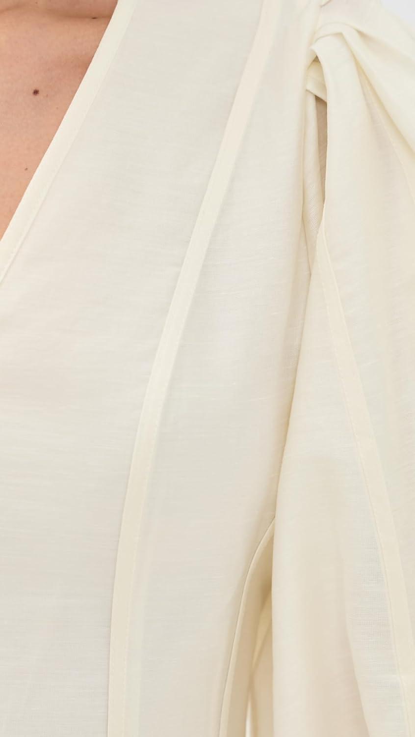 image:imageEnglish Factory Womens Puff Sleeve Flare Mini DressCream
