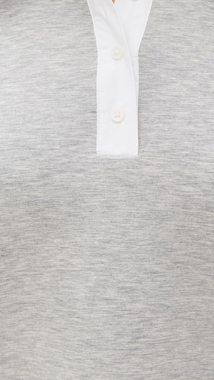 image:imageEnglish Factory Womens Scuba Collar SweatshirtHeather GreyWhite