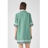 English Factory Boucle Mini Shirt Dress with RIC Rac Trim, Mint, M