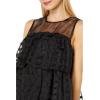 English Factory Organza Gridded Tiered Sleeveless Mini Black XS