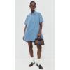 English Factory Women’s A-line Short Sleeve Shirt Dress(Blue Stripe)
