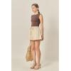 English Factory Women’s Cotton Drawstring Shorts(Beige)