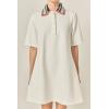 English Factory Women’s Crochet Trim A-Line Mini Shirt Dress(Off-white)