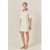 English Factory Women’s Crochet Trim A-Line Mini Shirt Dress(Off-white)