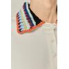 English Factory Women’s Crochet Trim A-Line Mini Shirt Dress(Off-white)