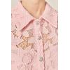 English Factory Women’s Lace Button-Front Sleeveless Midi Dress(Pink)